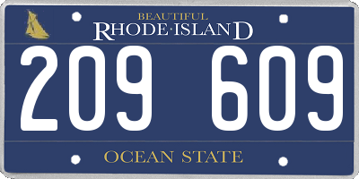 RI license plate 209609