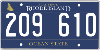 RI license plate 209610