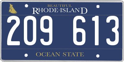 RI license plate 209613