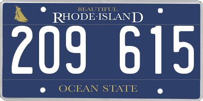 RI license plate 209615