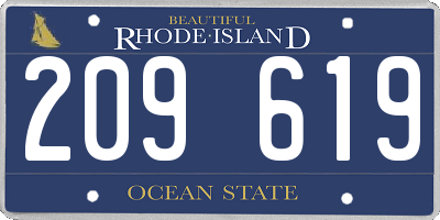 RI license plate 209619