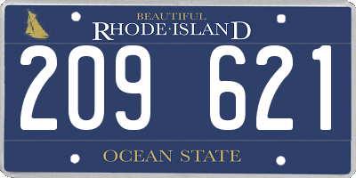 RI license plate 209621