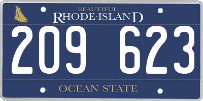 RI license plate 209623