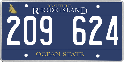 RI license plate 209624