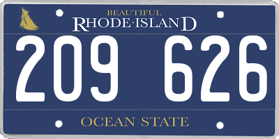 RI license plate 209626