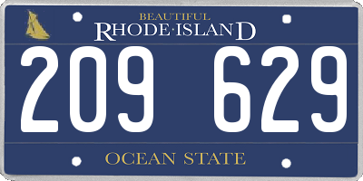 RI license plate 209629