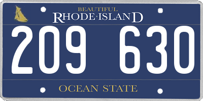 RI license plate 209630