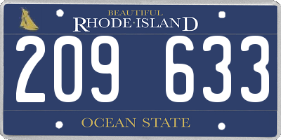 RI license plate 209633