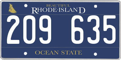 RI license plate 209635
