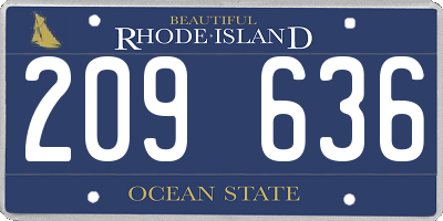 RI license plate 209636