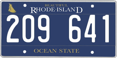 RI license plate 209641