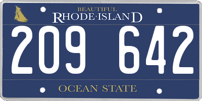 RI license plate 209642