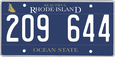 RI license plate 209644