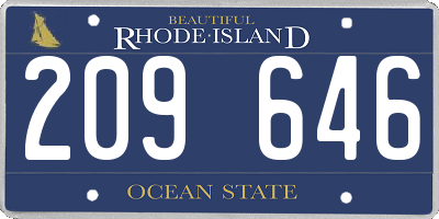 RI license plate 209646