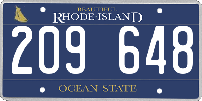 RI license plate 209648