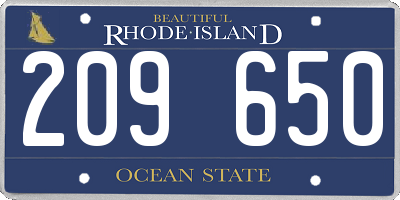 RI license plate 209650