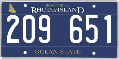 RI license plate 209651