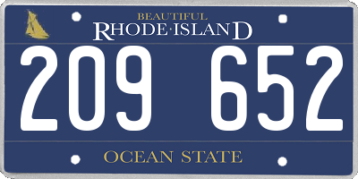 RI license plate 209652