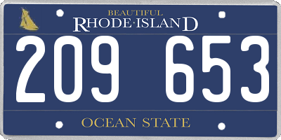RI license plate 209653