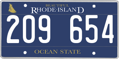 RI license plate 209654