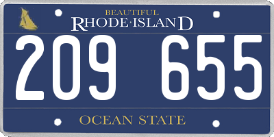 RI license plate 209655