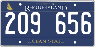 RI license plate 209656