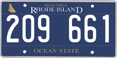 RI license plate 209661