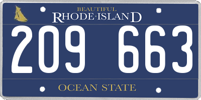 RI license plate 209663
