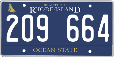RI license plate 209664