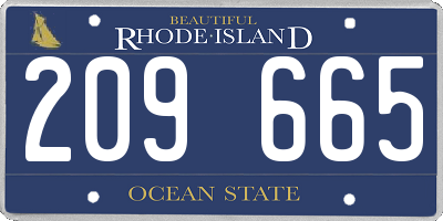 RI license plate 209665