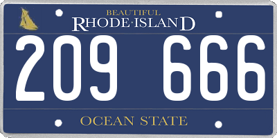 RI license plate 209666