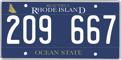 RI license plate 209667