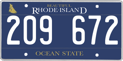 RI license plate 209672