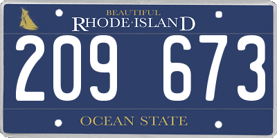 RI license plate 209673