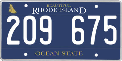 RI license plate 209675