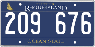 RI license plate 209676