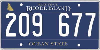 RI license plate 209677