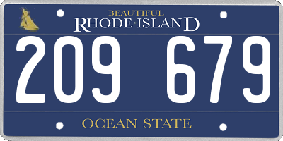 RI license plate 209679