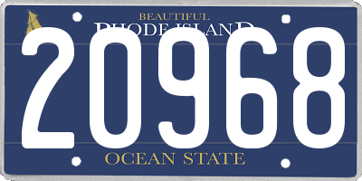 RI license plate 20968