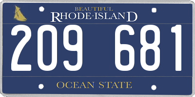 RI license plate 209681