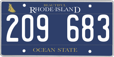 RI license plate 209683