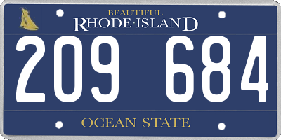 RI license plate 209684