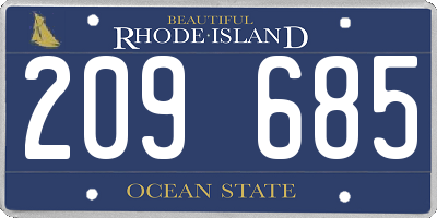 RI license plate 209685