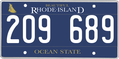 RI license plate 209689