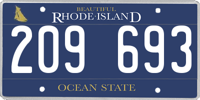 RI license plate 209693