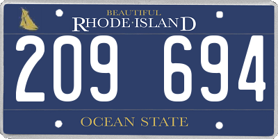 RI license plate 209694