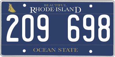 RI license plate 209698
