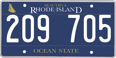 RI license plate 209705