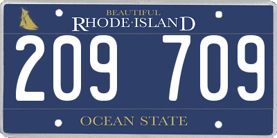 RI license plate 209709