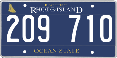 RI license plate 209710